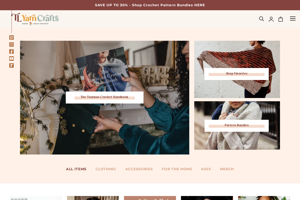 TL Yarn Crafts homepage screenshot