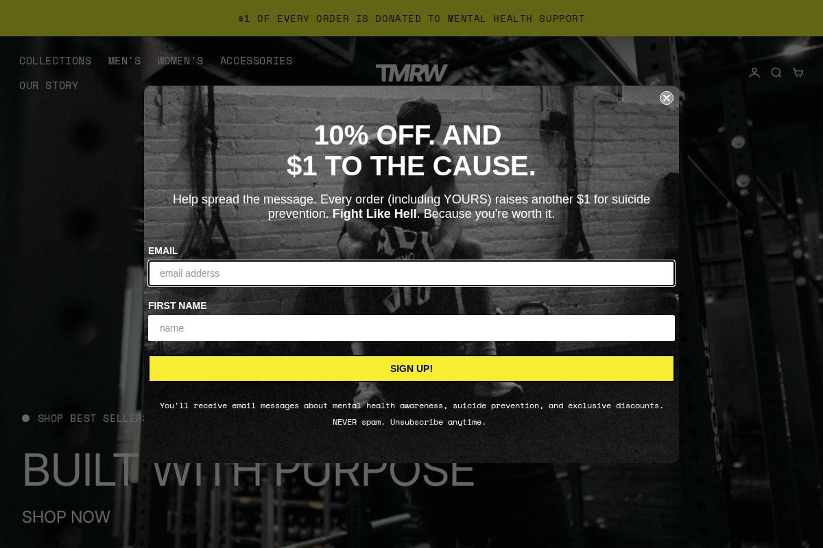 tmrwproject.com homepage screenshot