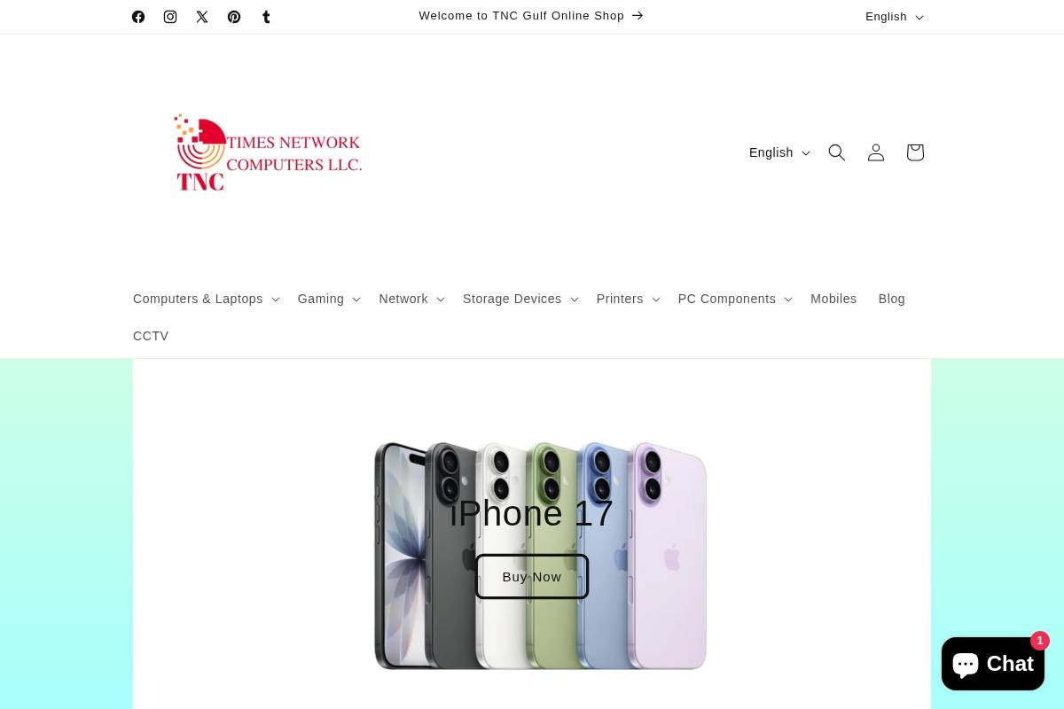 tnconlineshop.com homepage screenshot