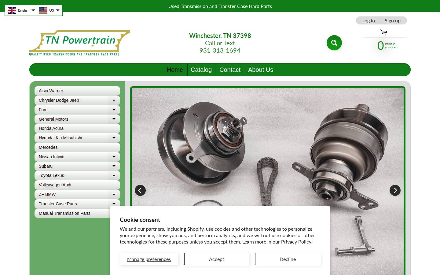 tnpowertrain.com homepage screenshot