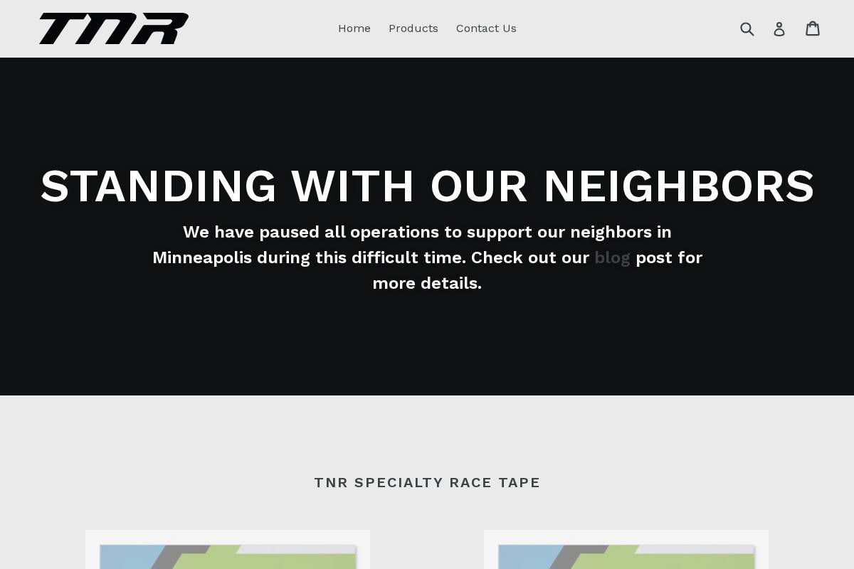 tnr-tape.com homepage screenshot