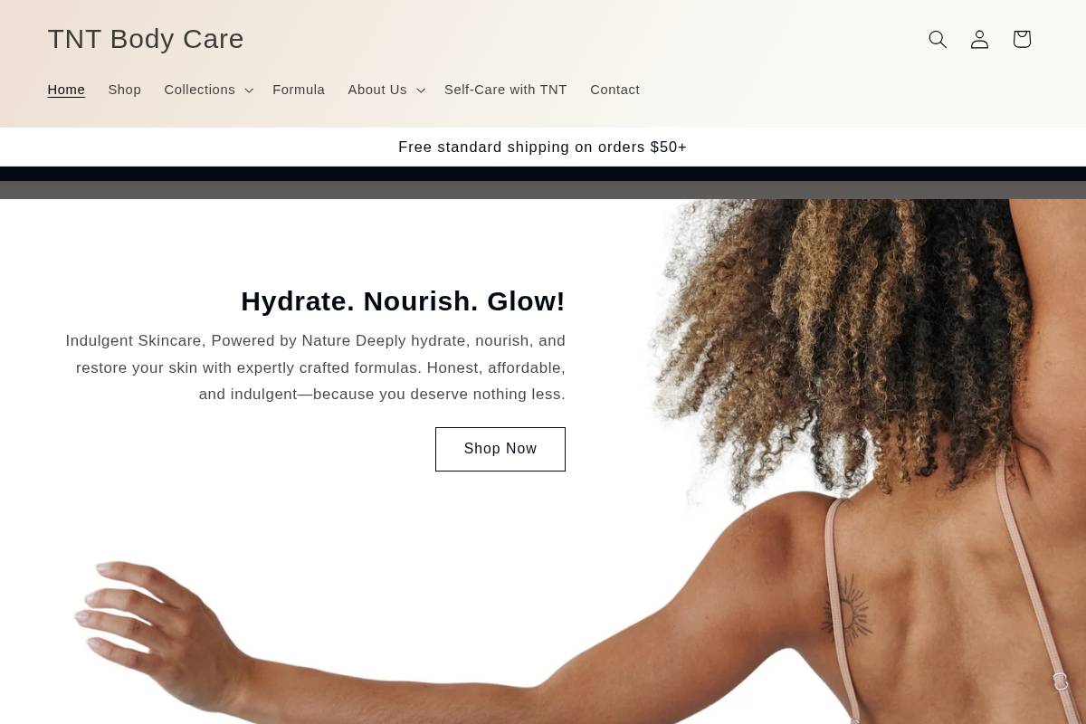 tntbodycare.com homepage screenshot