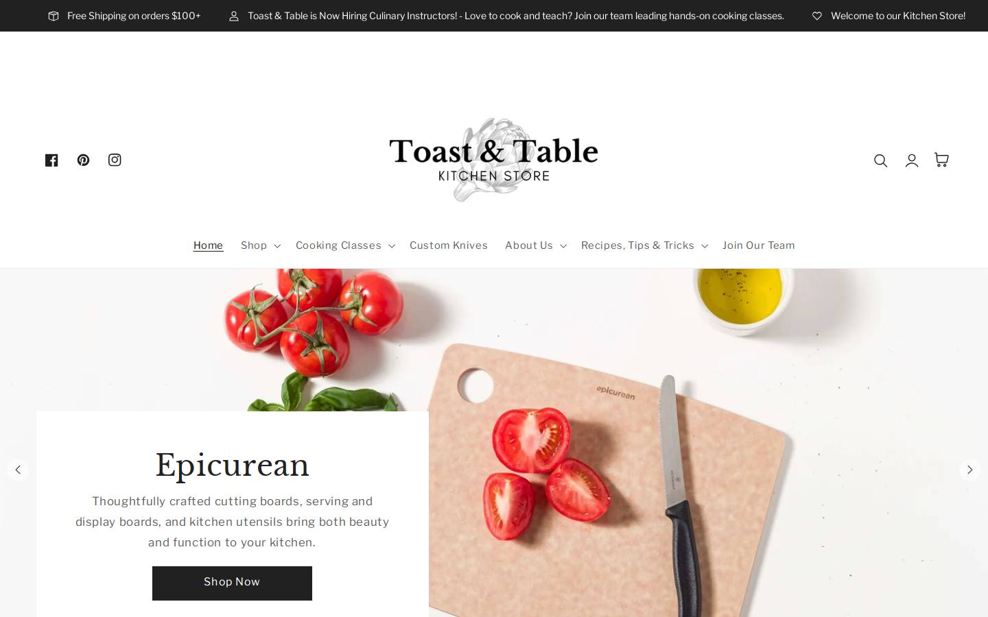 toastandtable.com homepage screenshot