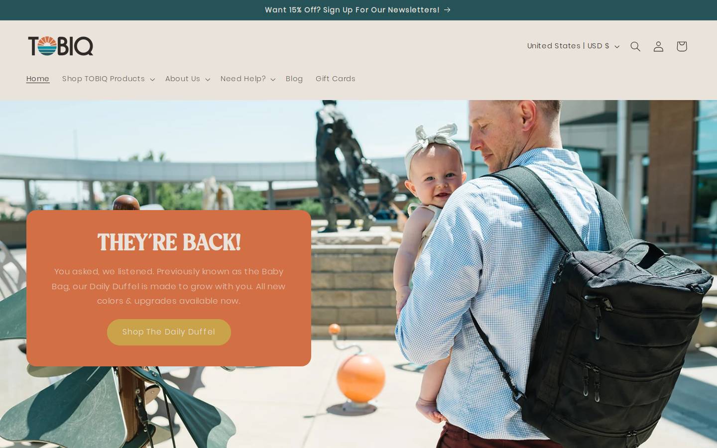 tobiqtravel.com homepage screenshot