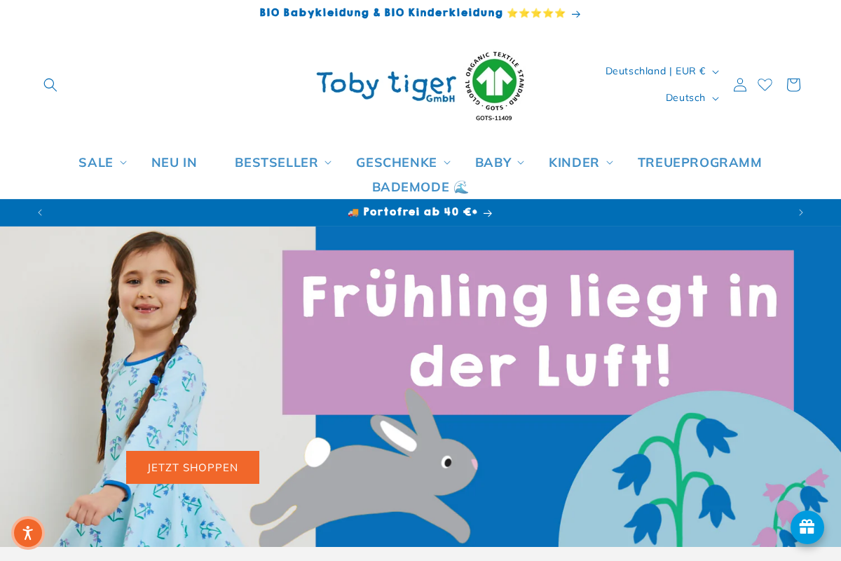 Toby Tiger GmbH homepage screenshot