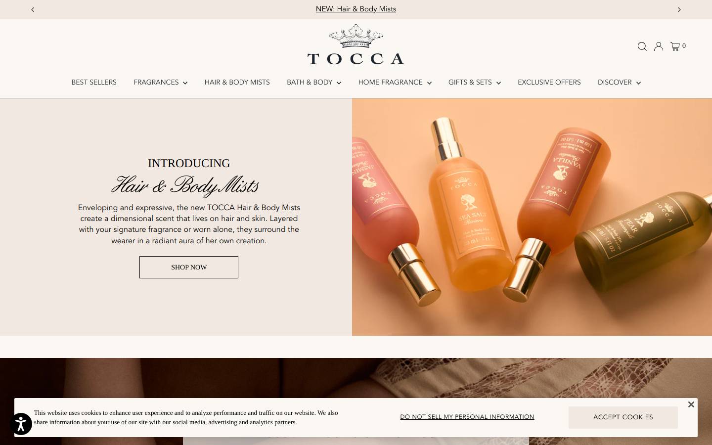 TOCCA homepage screenshot