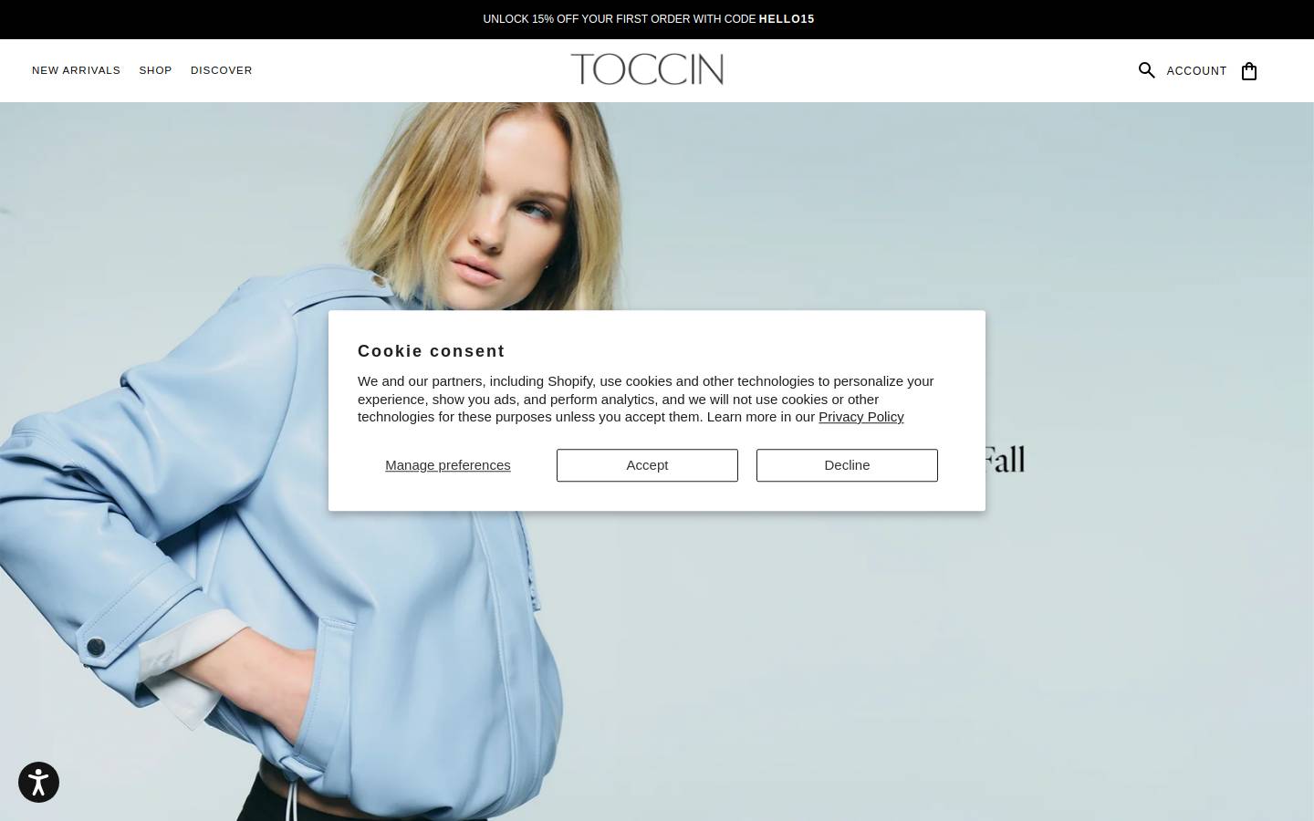 toccin.com homepage screenshot