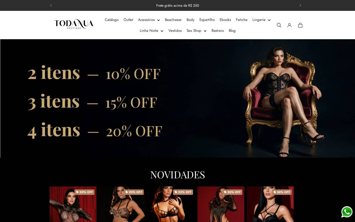 todanua.com.br homepage screenshot