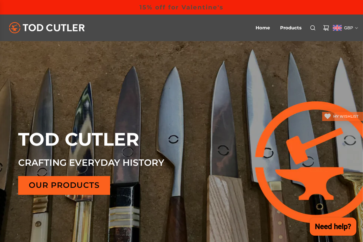 Tod Cutler homepage screenshot