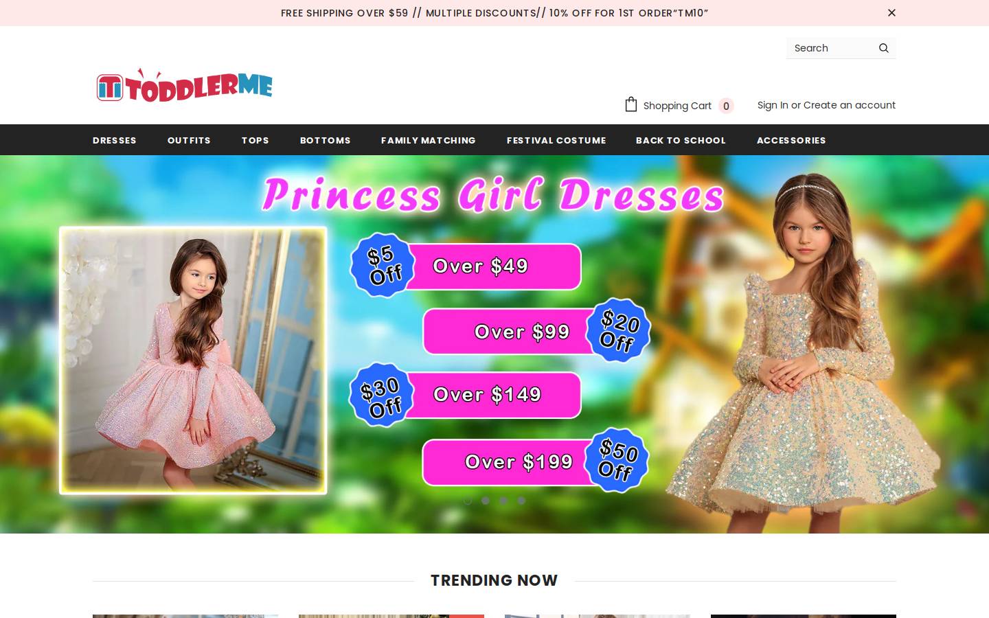 Toddlerme homepage screenshot