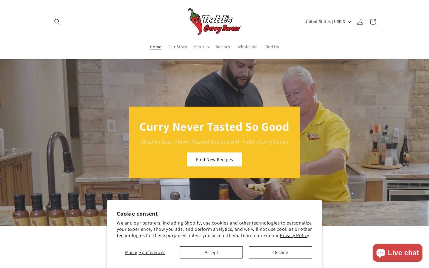 toddscurrysauce.com homepage screenshot