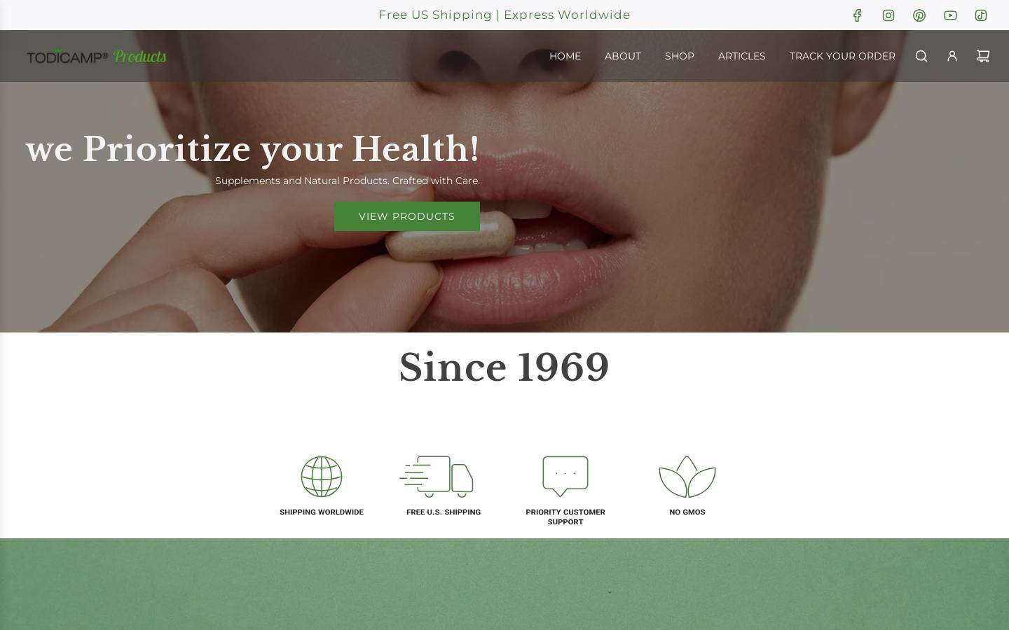todicamp.com homepage screenshot