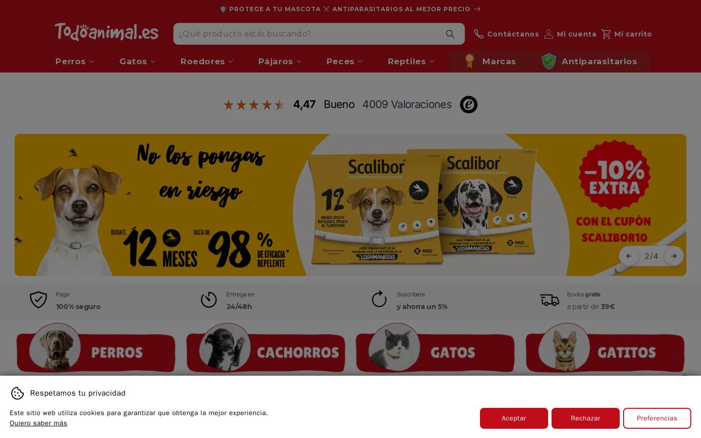 Todoanimal - ¡Los precios más animales! homepage screenshot
