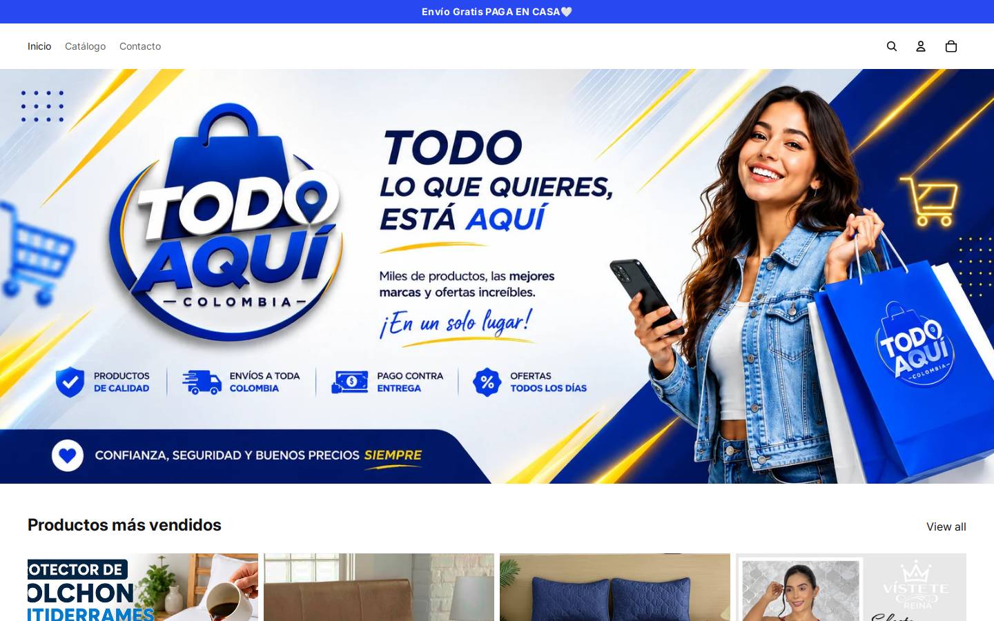 todoaquicolombiaoficial.com homepage screenshot