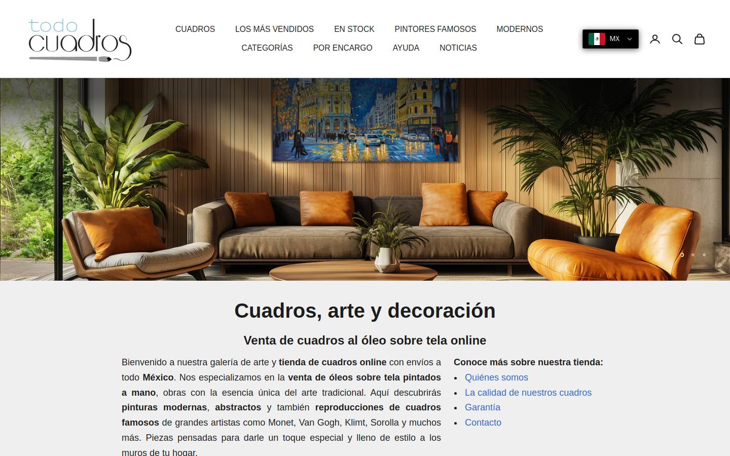 todocuadros.com.mx homepage screenshot
