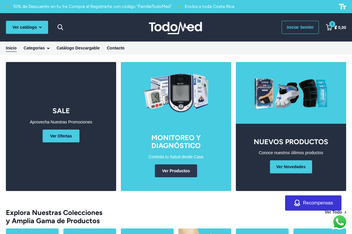 TodoMed Costa Rica homepage screenshot