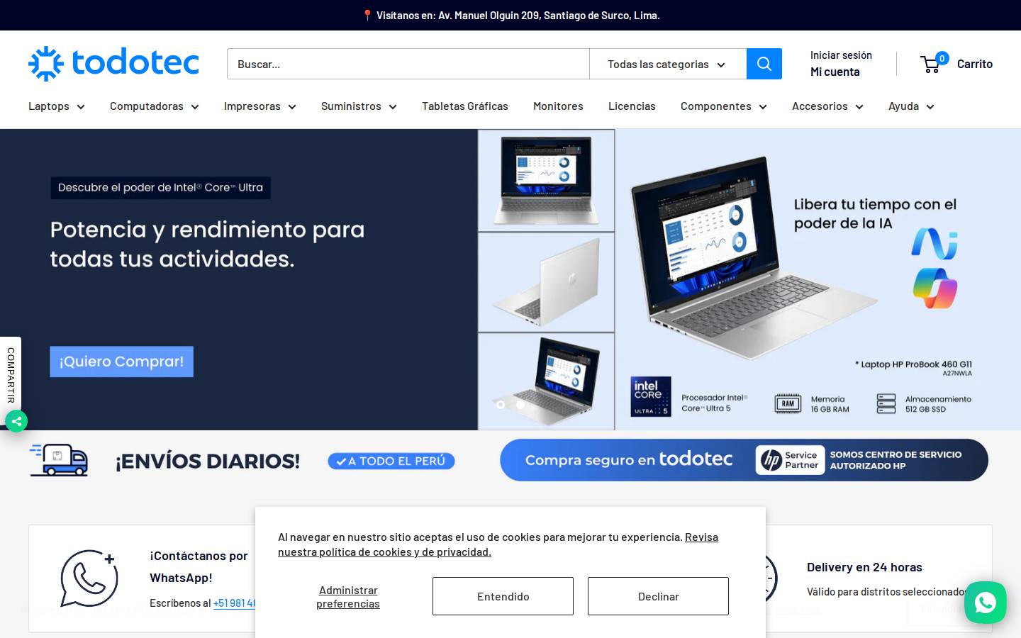 todotec.com.pe homepage screenshot
