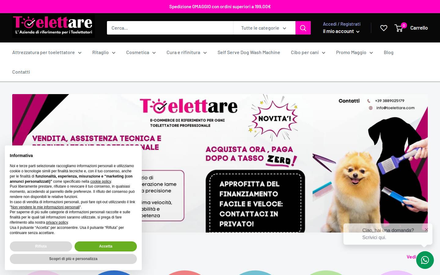 toelettare.com homepage screenshot