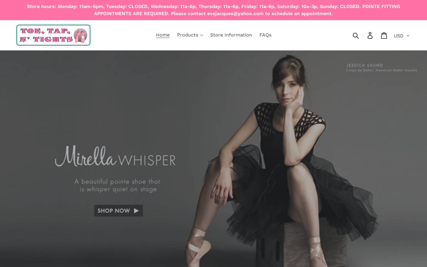 toetapntights.com homepage screenshot