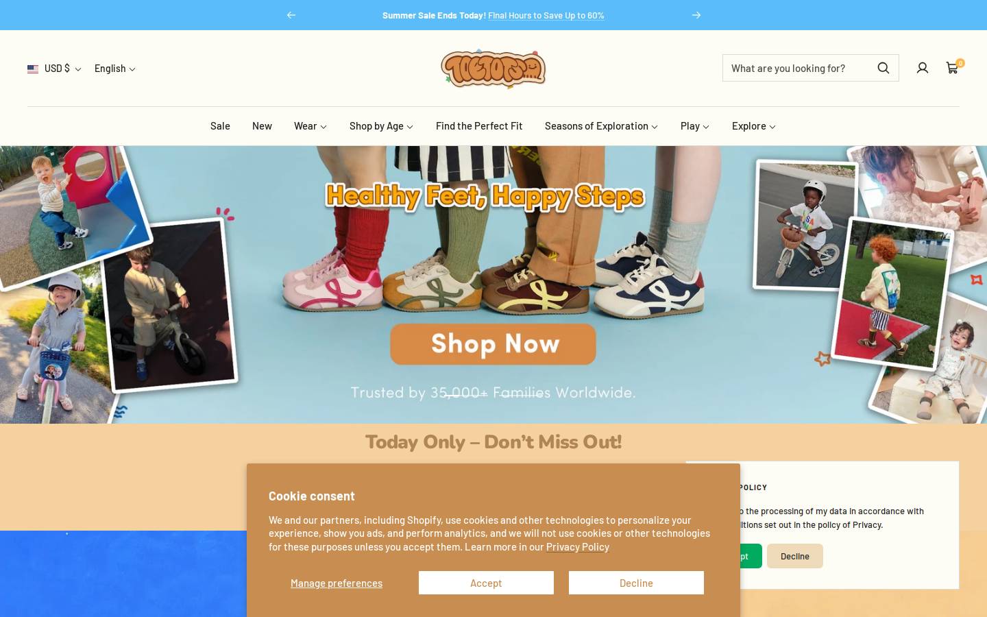 Toetots homepage screenshot