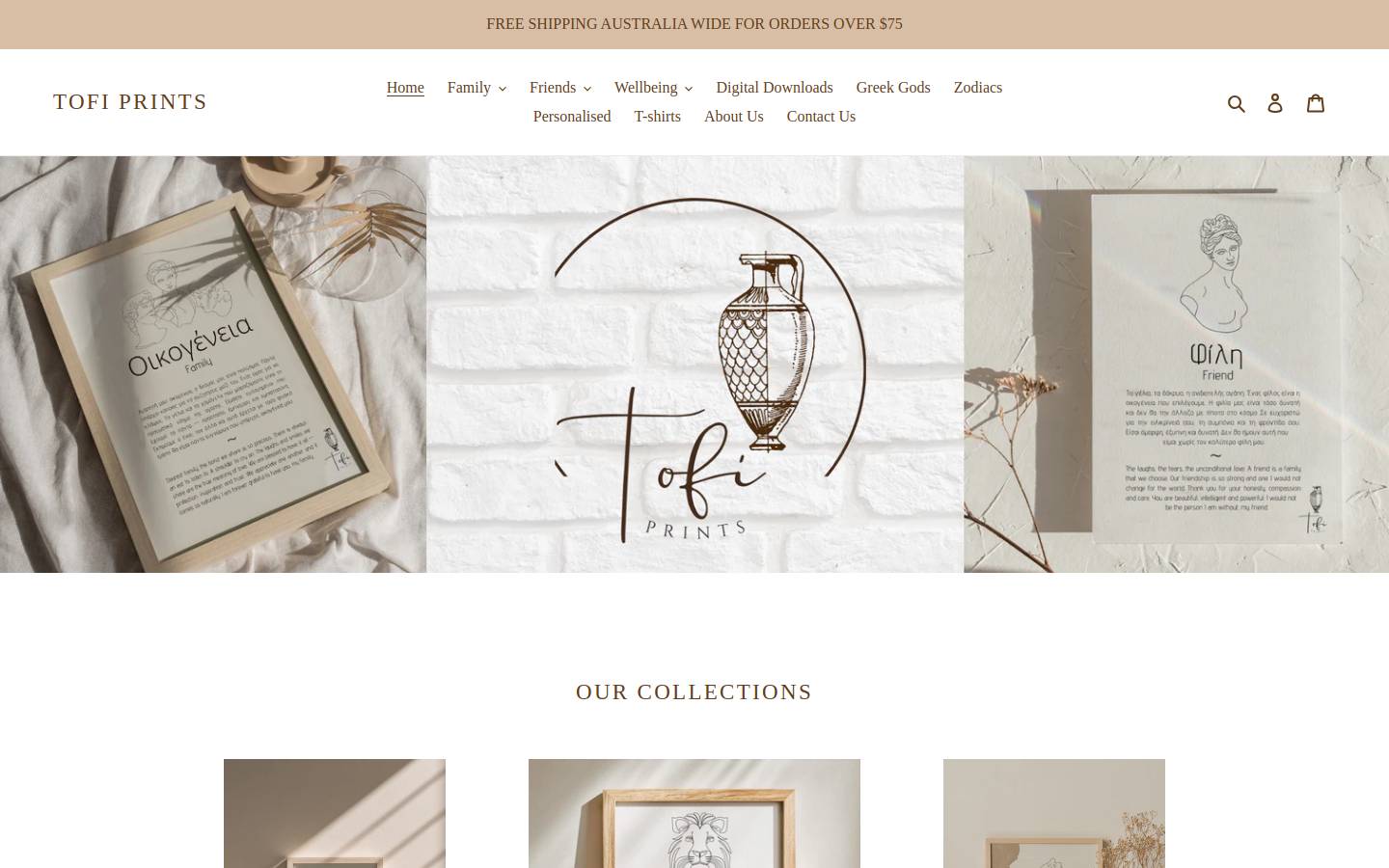 tofiprints.com homepage screenshot