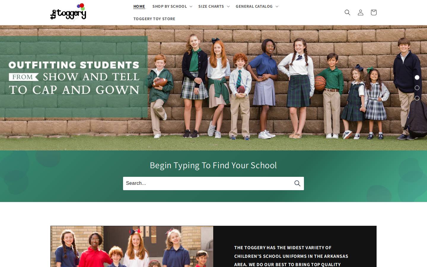 toggerykids.com homepage screenshot