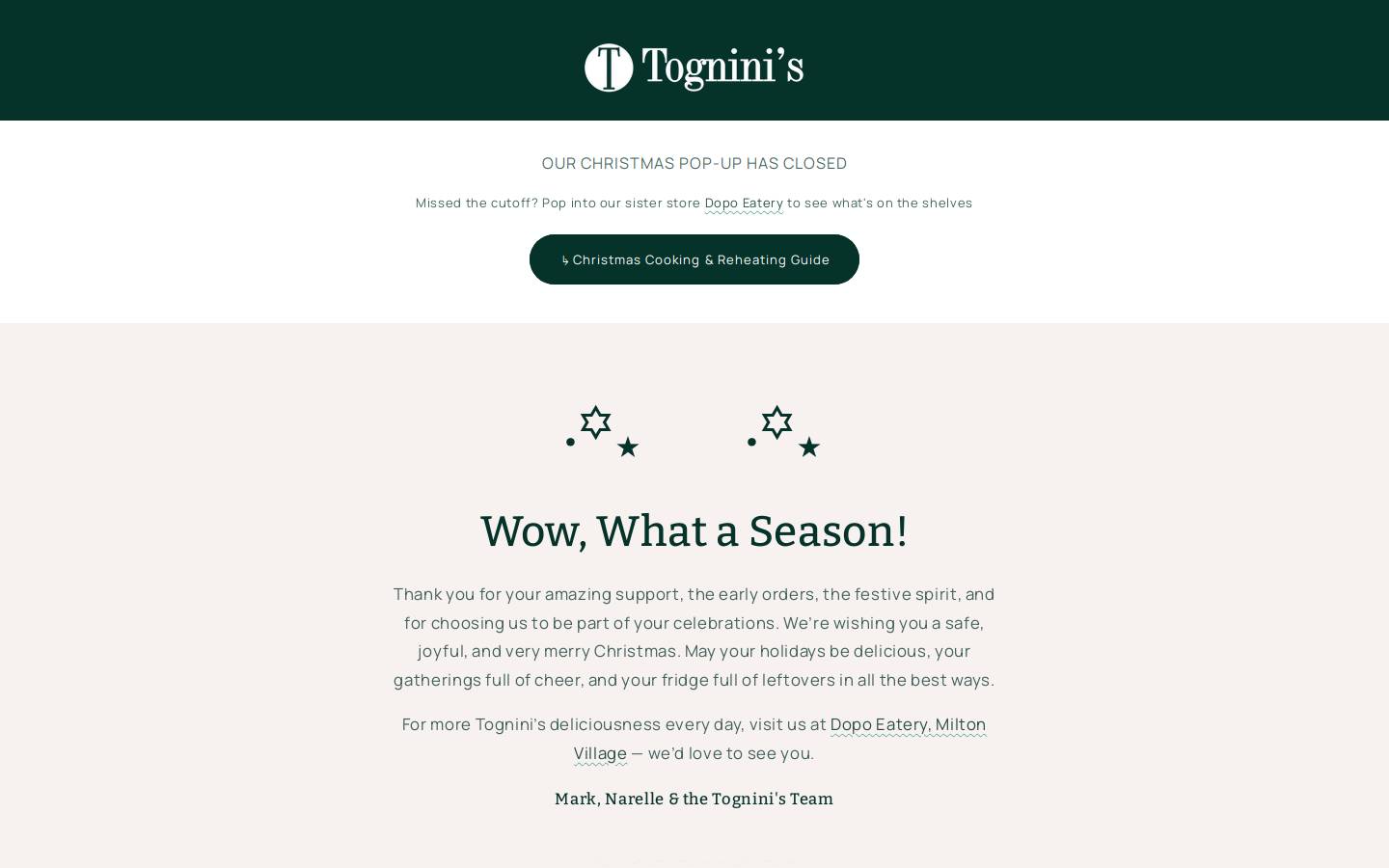 togninis.com homepage screenshot