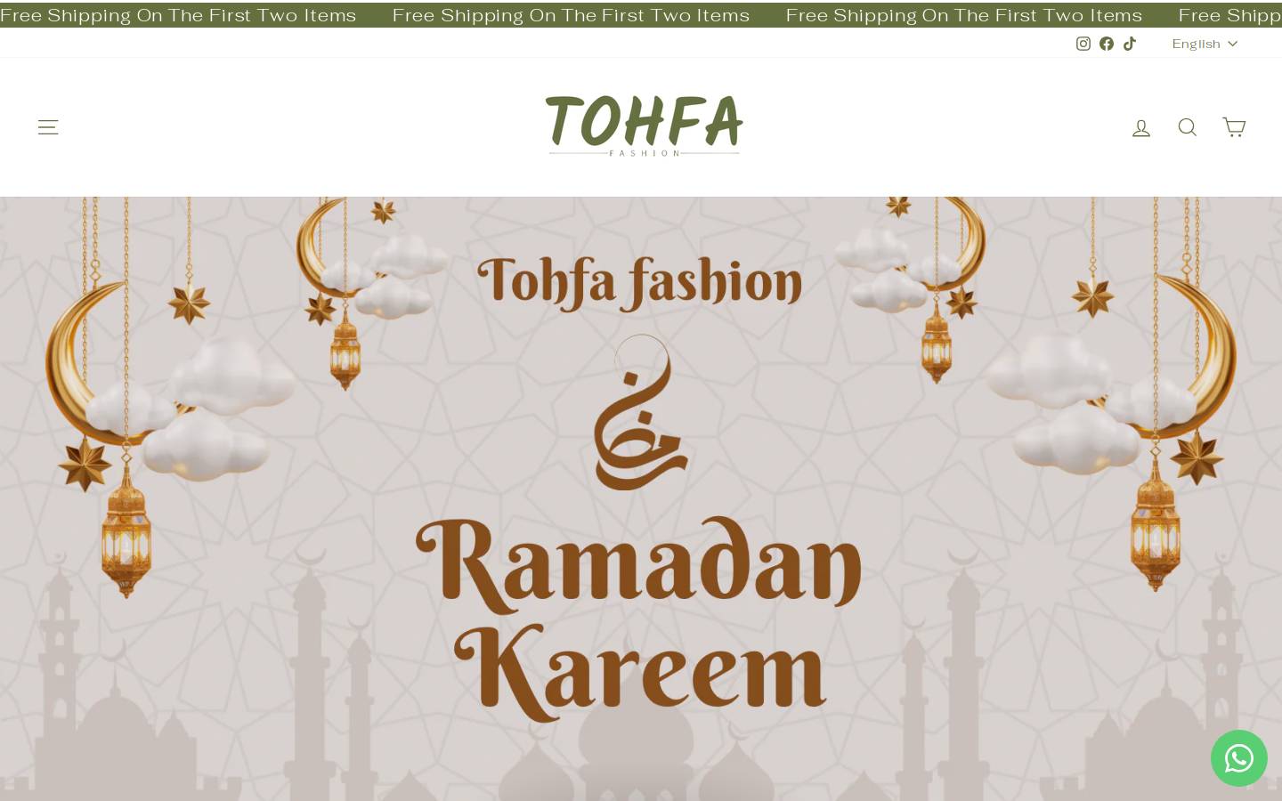 tohfafashion.com homepage screenshot