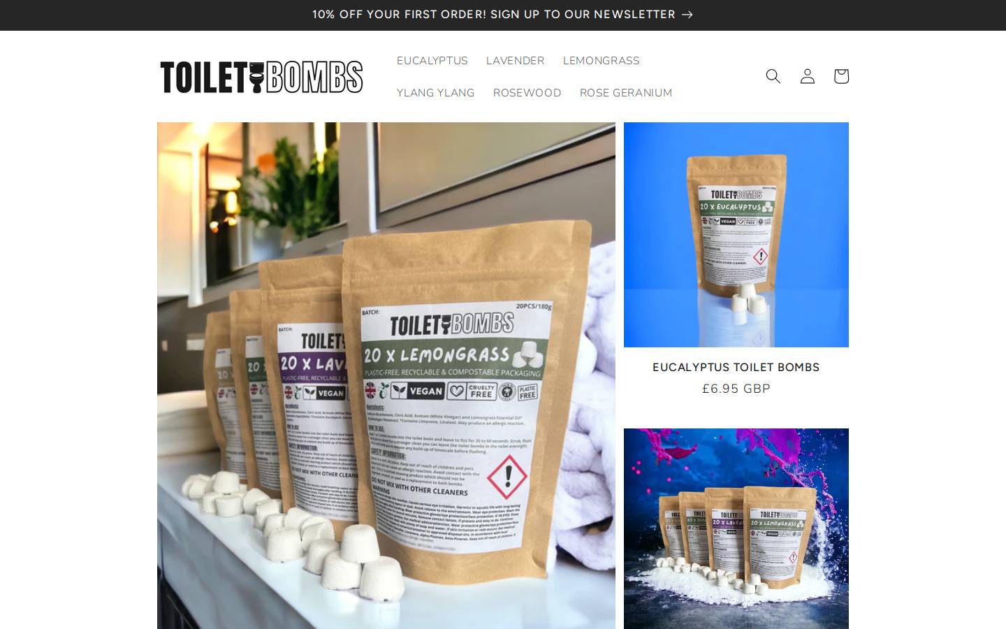 toiletbombs.com homepage screenshot