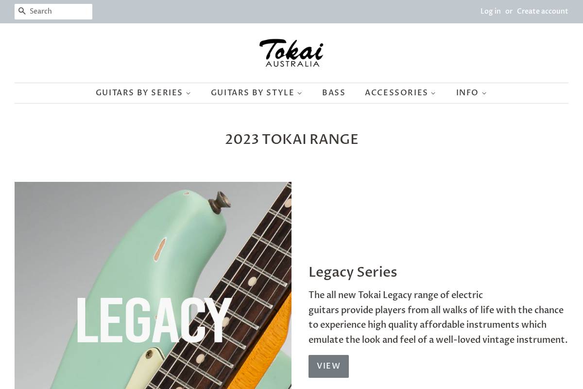 tokaiguitarsaustralia.com.au homepage screenshot