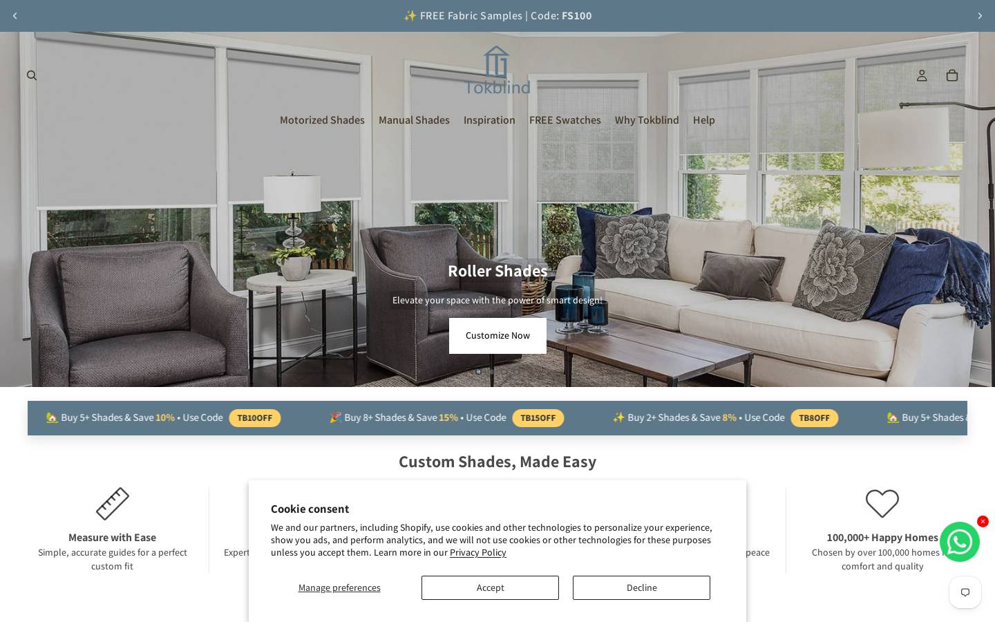 Tokblind homepage screenshot