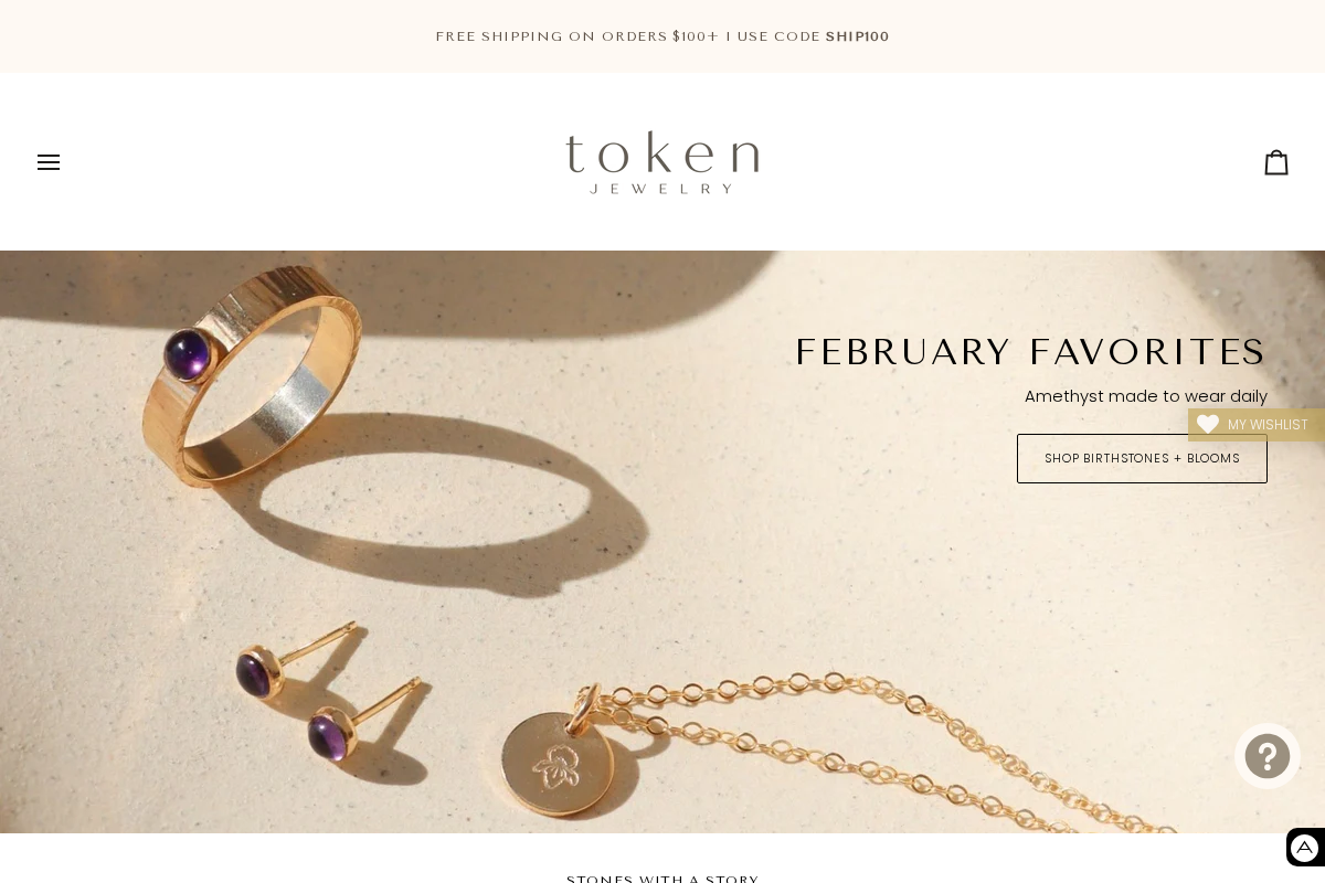 Token Jewelry homepage screenshot