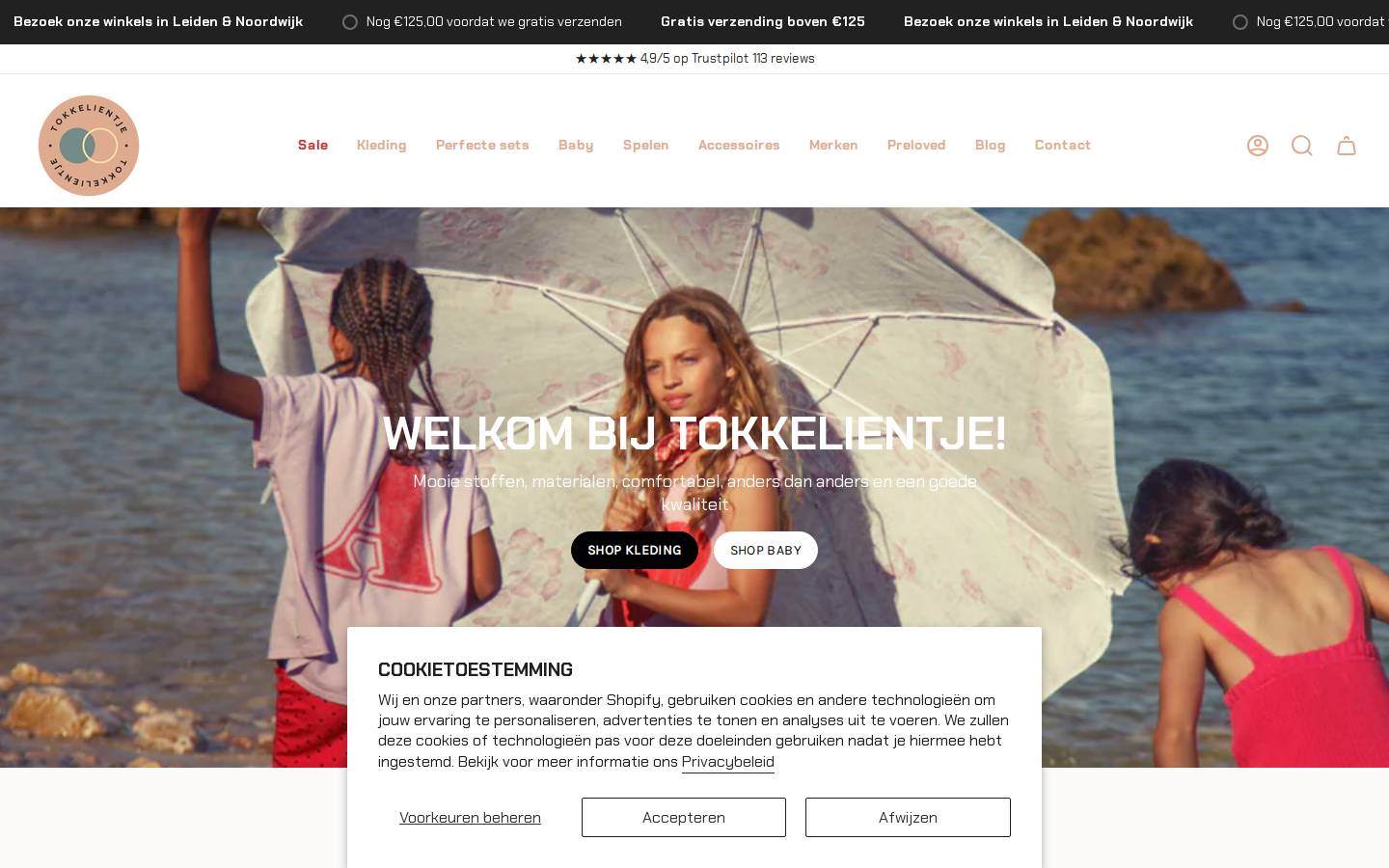 Tokkelientje homepage screenshot