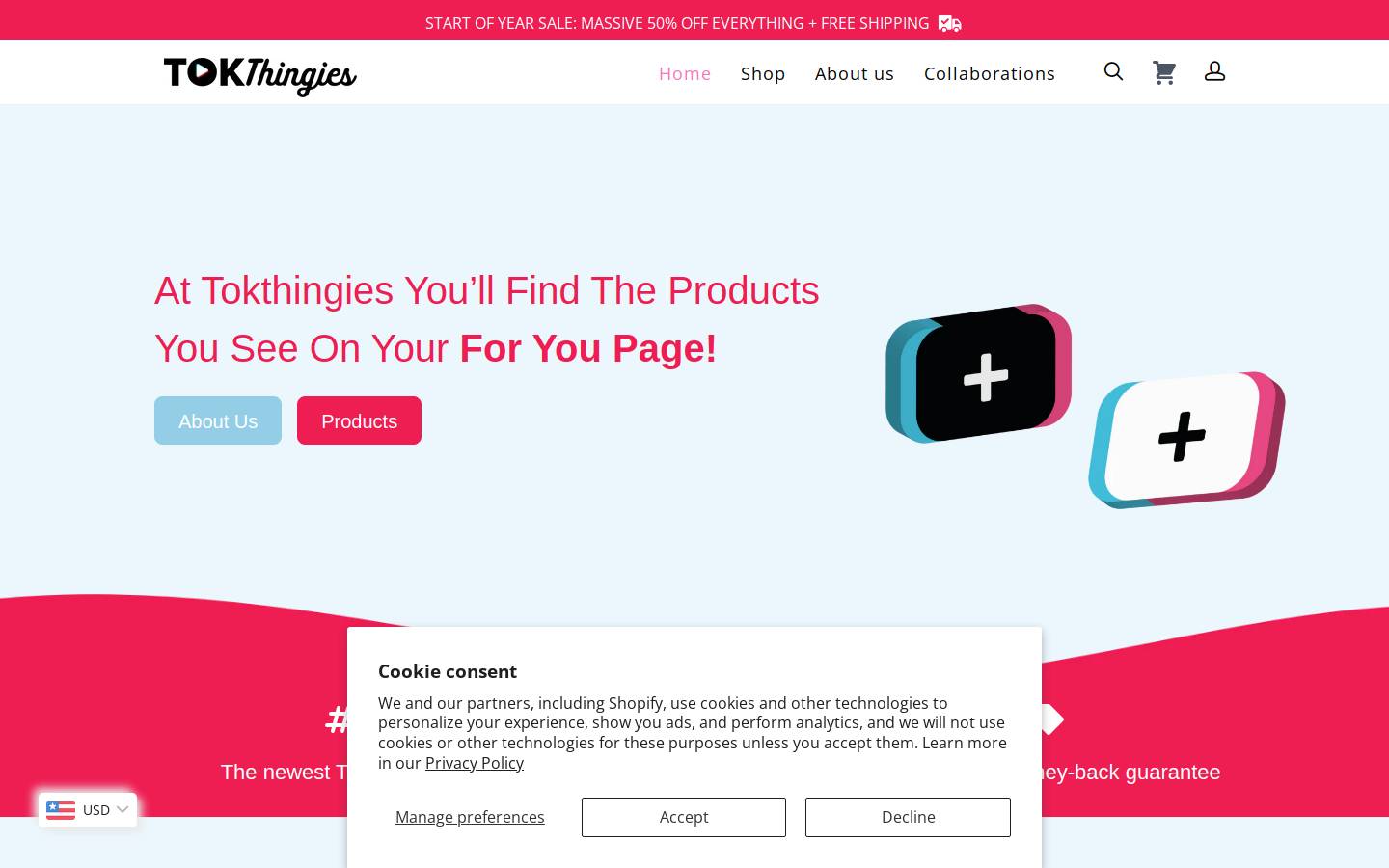 tokthingies.top homepage screenshot