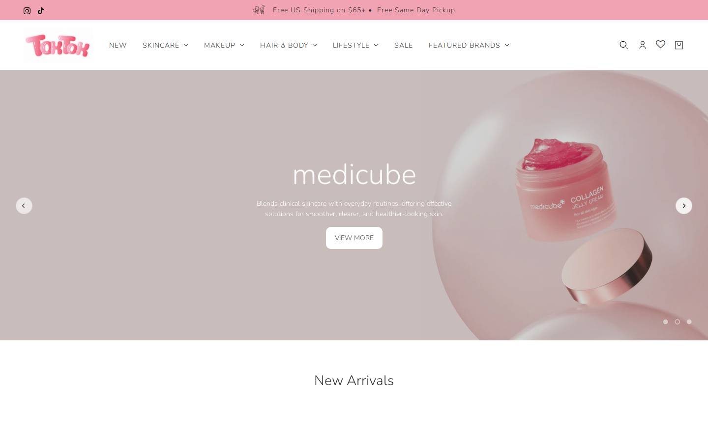 toktokbeauty.com homepage screenshot