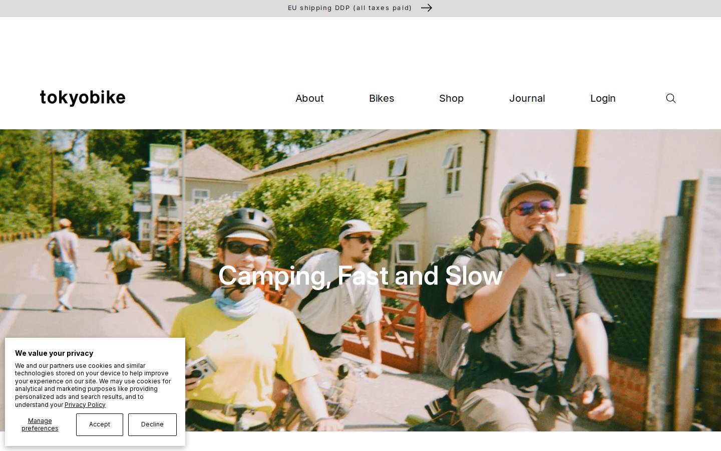 tokyobike homepage screenshot