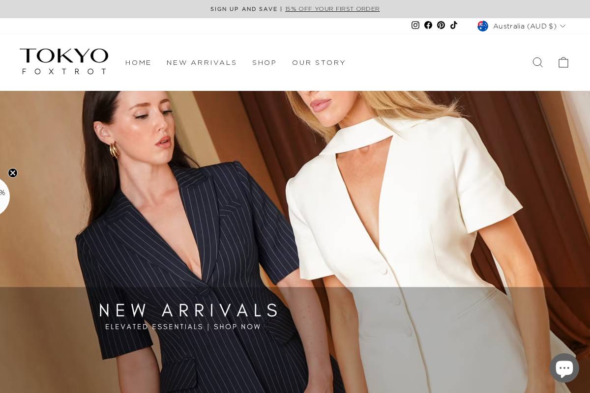 Tokyo Foxtrot homepage screenshot