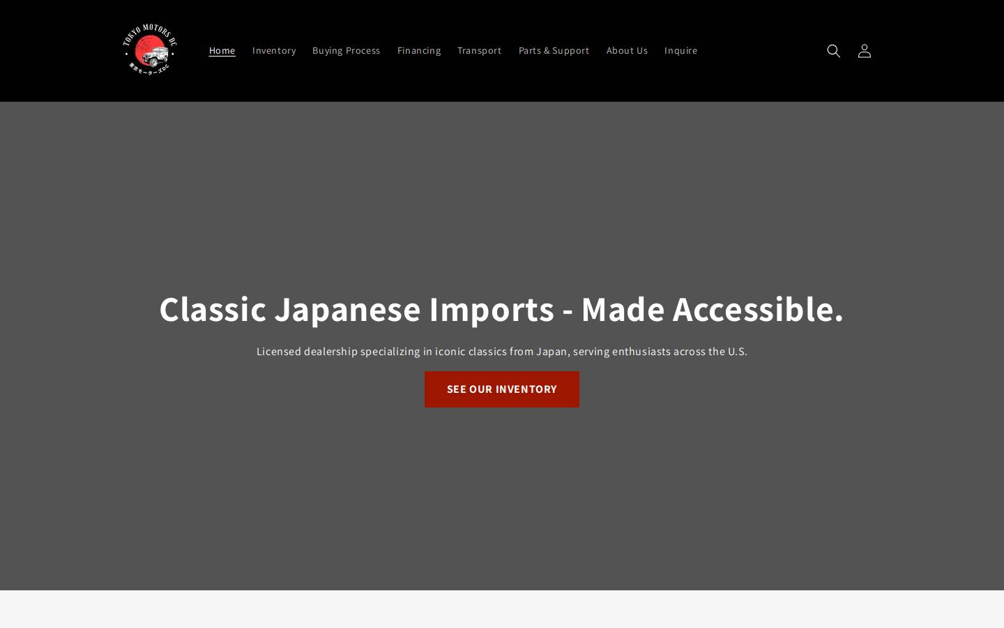 tokyomotorsdc.com homepage screenshot
