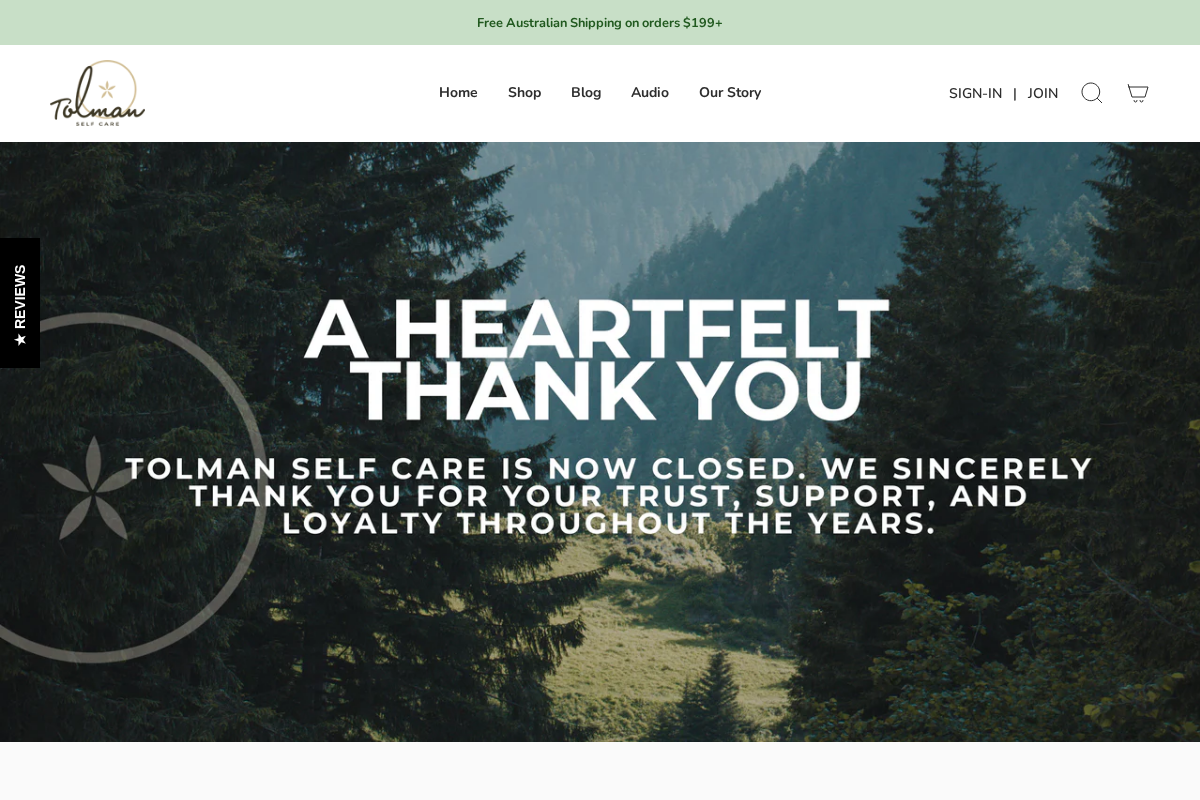 Tolman Self Care homepage screenshot