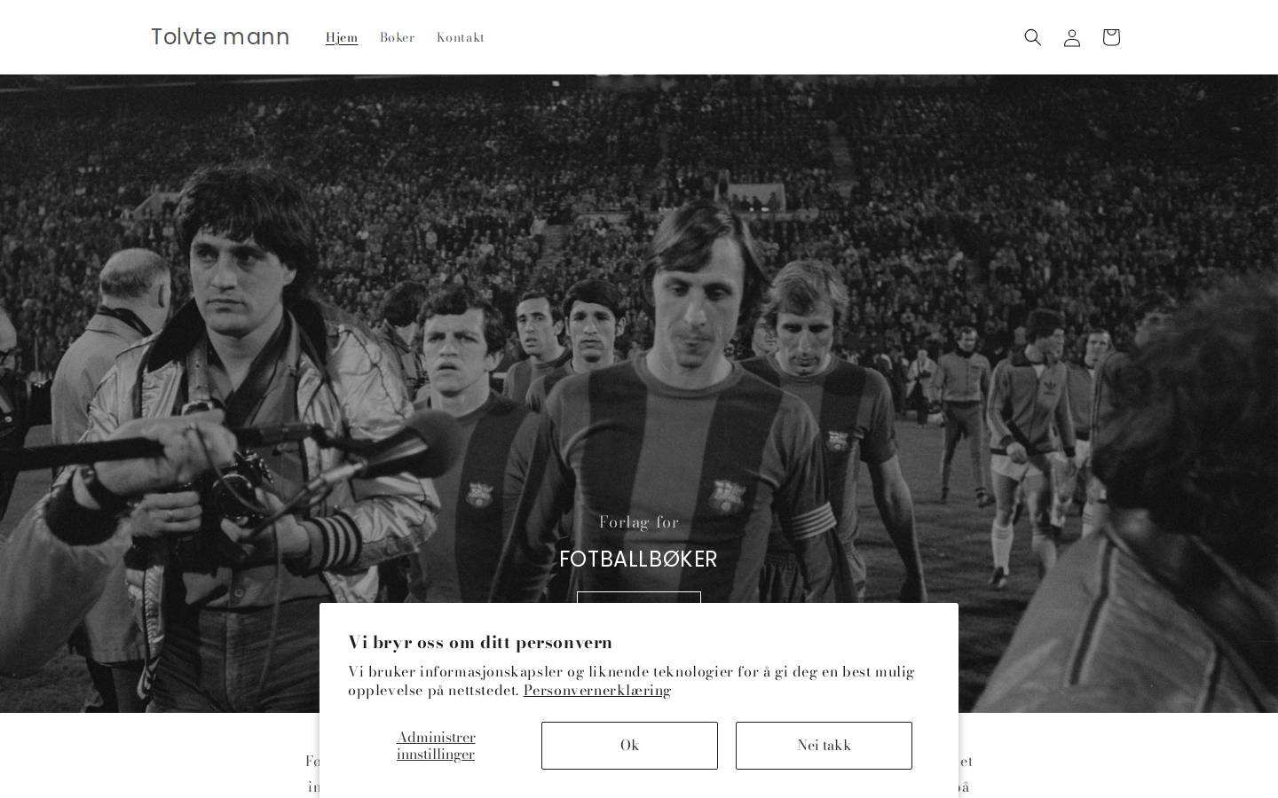 tolvtemannforlag.no homepage screenshot