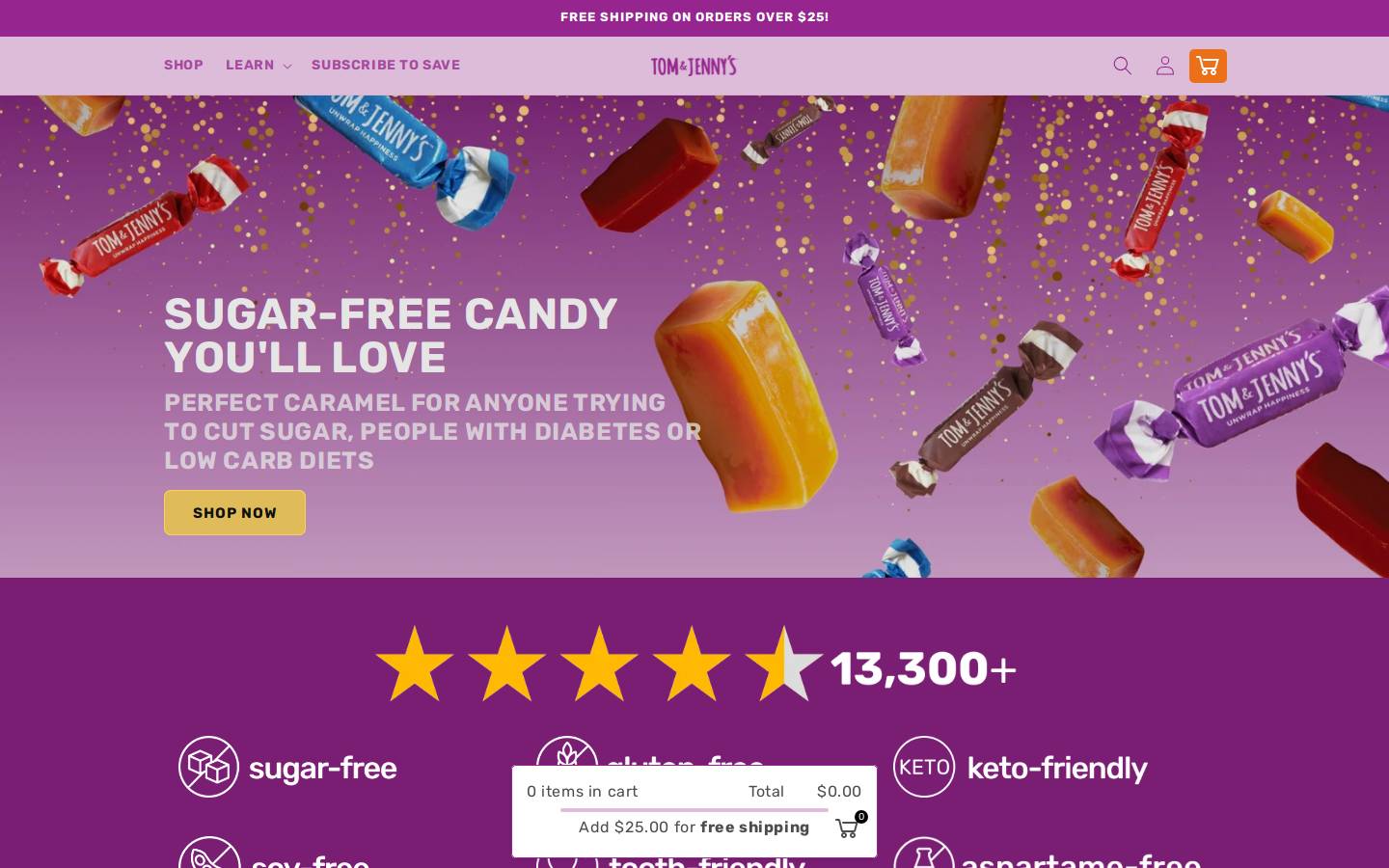tomandjennys.com homepage screenshot