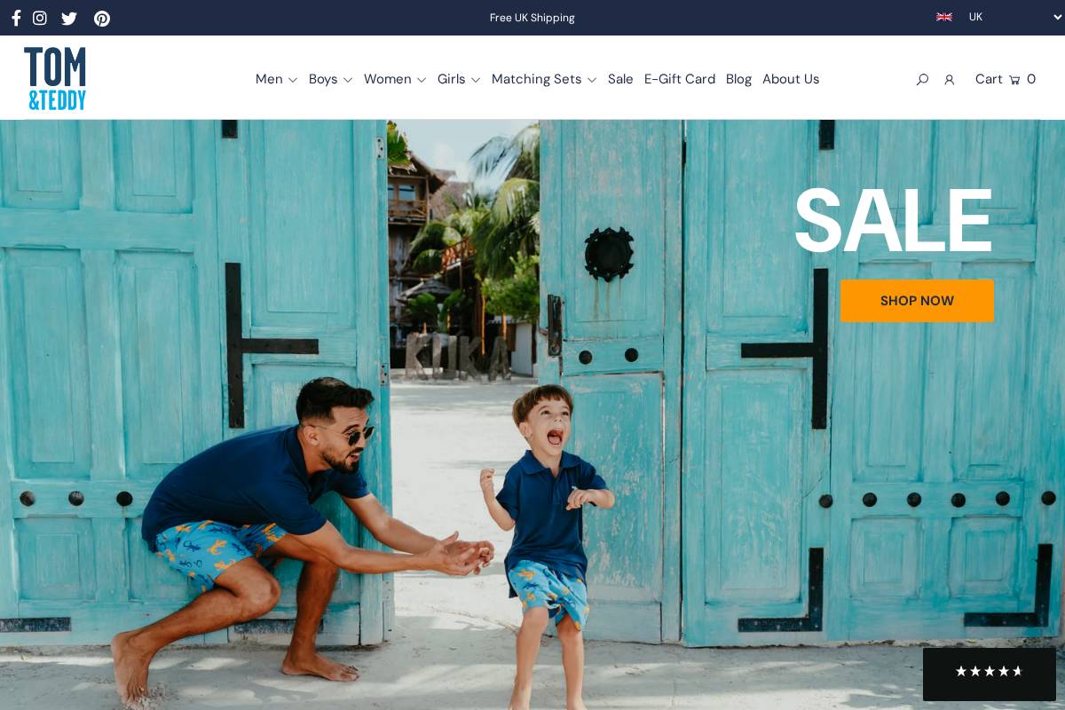 tomandteddy.co.uk homepage screenshot