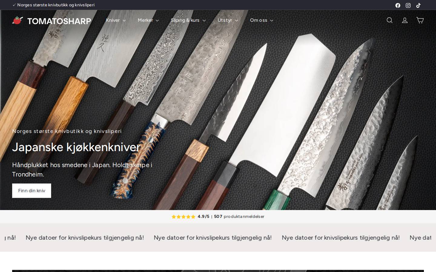 tomatosharp.no homepage screenshot