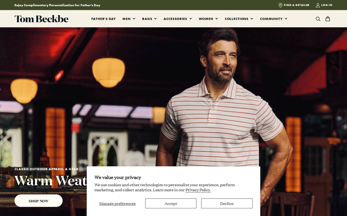 tombeckbe.com homepage screenshot