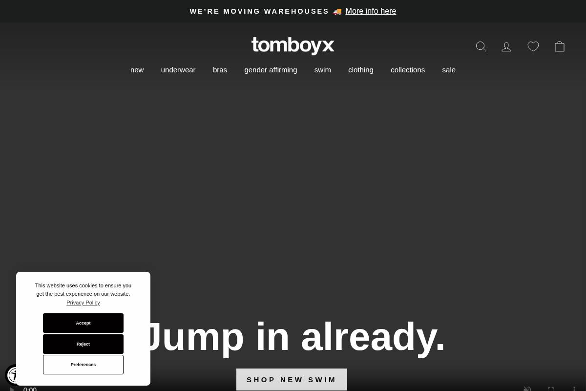 TomboyX homepage screenshot