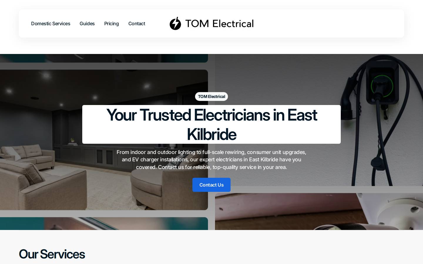 tomelectrical.com homepage screenshot
