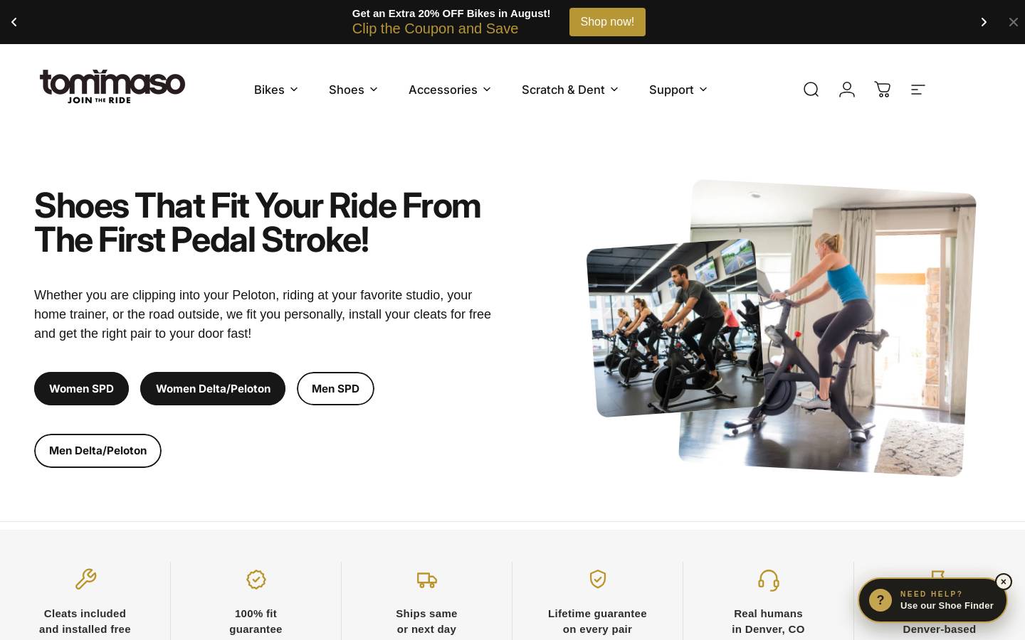 tommasocycling.com homepage screenshot