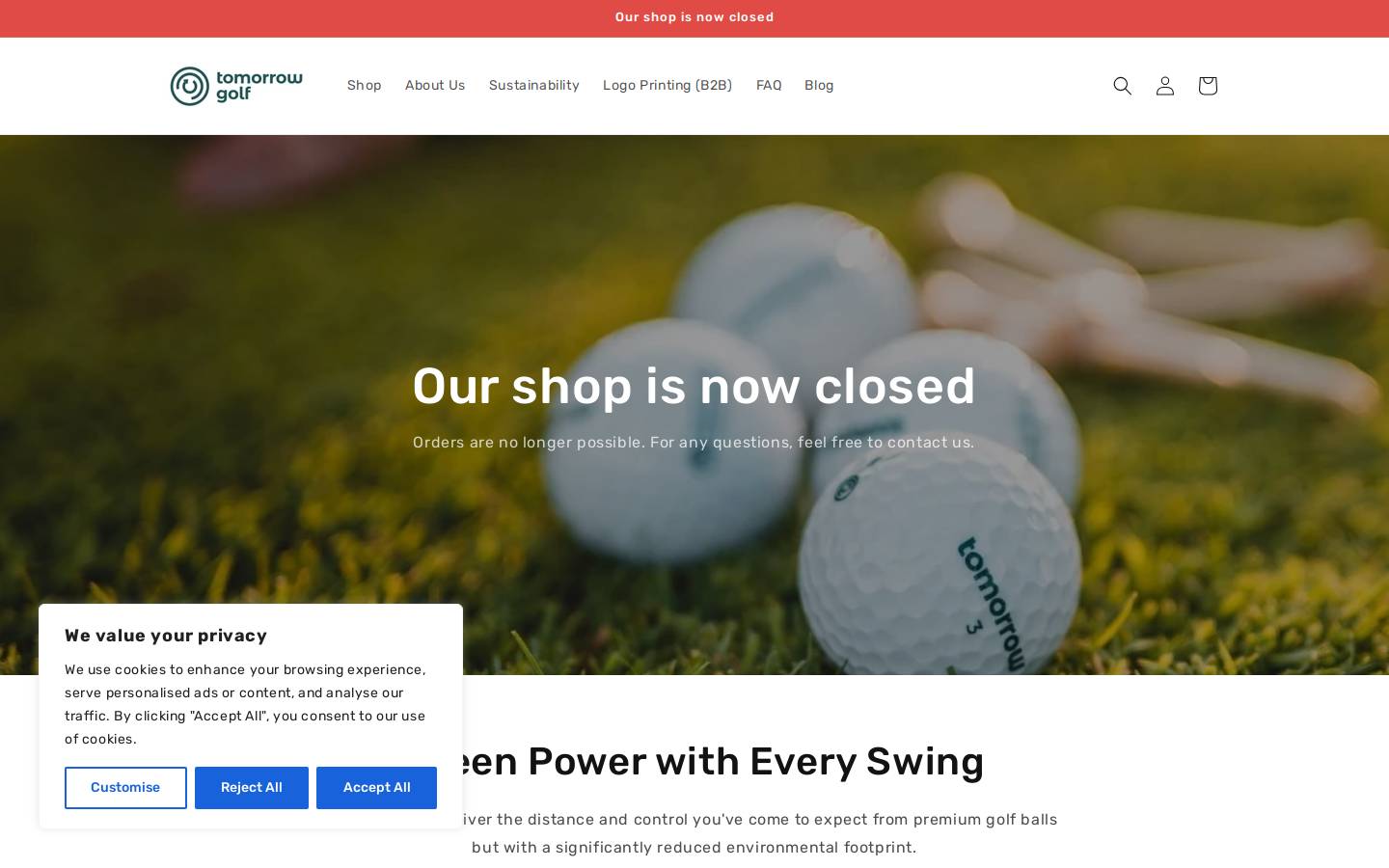 tomorrowgolf.com homepage screenshot