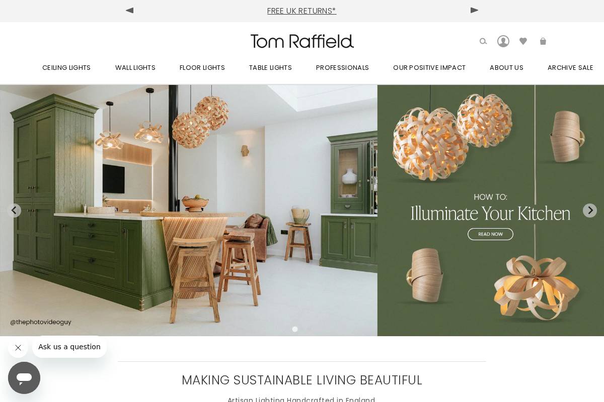 Tom Raffield homepage screenshot
