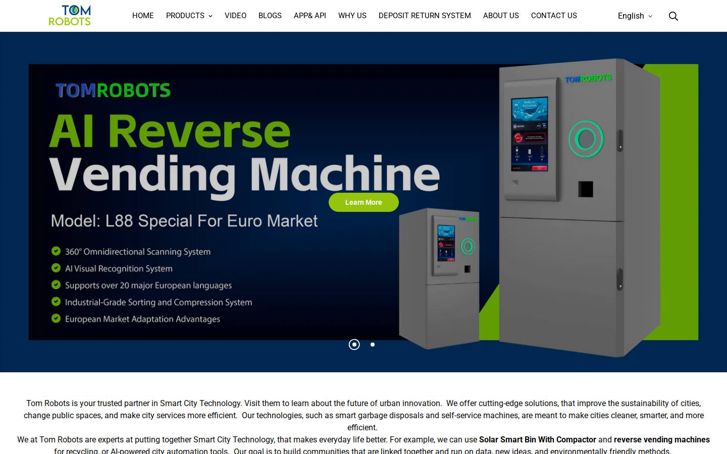 tomrobots.com homepage screenshot